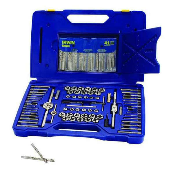 Irwin Drill/Tap/Die Set,117pc,HSS 26377
