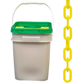 Mr. Chain Plastic Barrier Chain In A Pail 1-1/2"" x 300'L HDPE Yellow