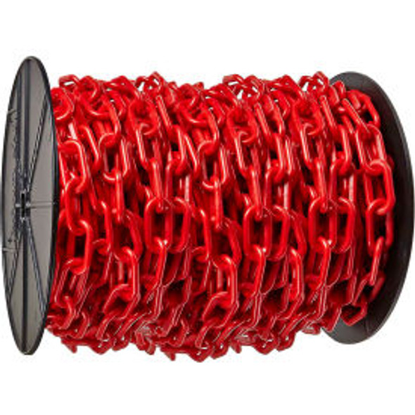 Mr. Chain Plastic Chain Barrier On A Reel 2""x125'L Red