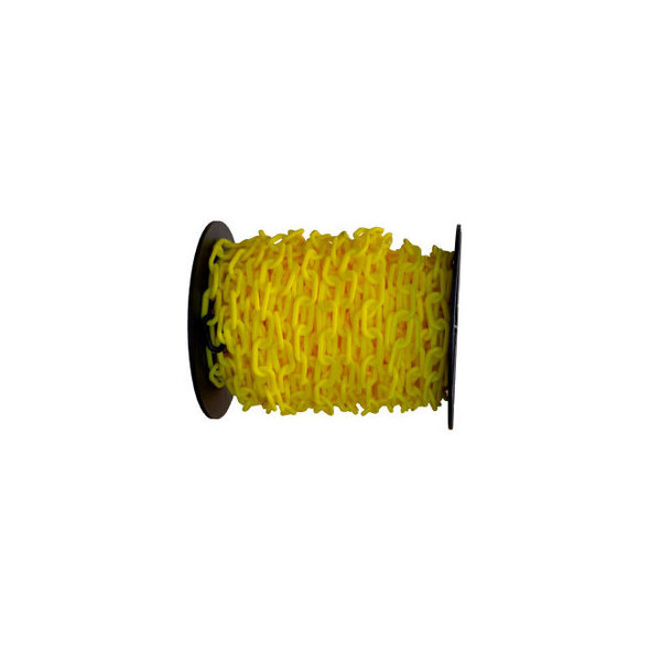 Mr. Chain Plastic Chain Barrier On A Reel 1-1/2 x 200'L HDPE Yellow