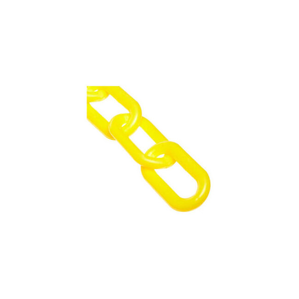 Mr. Chain Heavy Duty Plastic Barrier Chain 2"" x 50'L Yellow