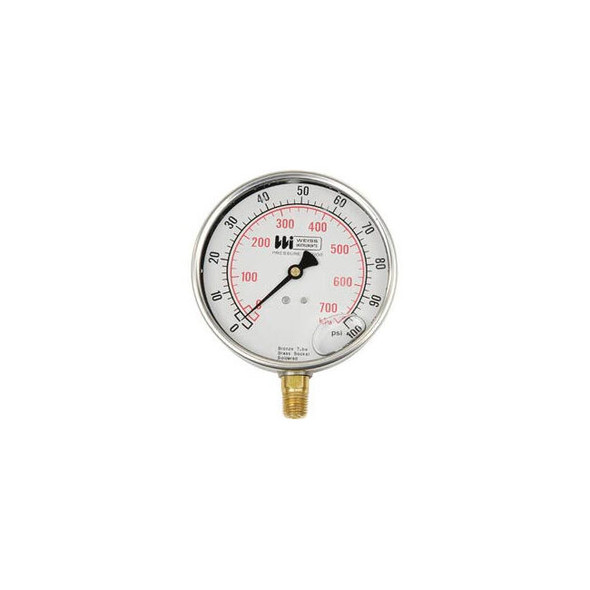 Weiss Instruments 4"" Dial  Liquid Filled 1/4"" Bottom 0-160PSI