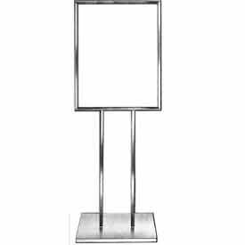 22"" x 28"" Bulletin Sign Holder w/ Extra-Heavy Raised Base - Chrome