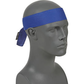 Ergodyne Chill-Its 6700 Evaporative Cooling Bandana - Tie Solid Blue One Size