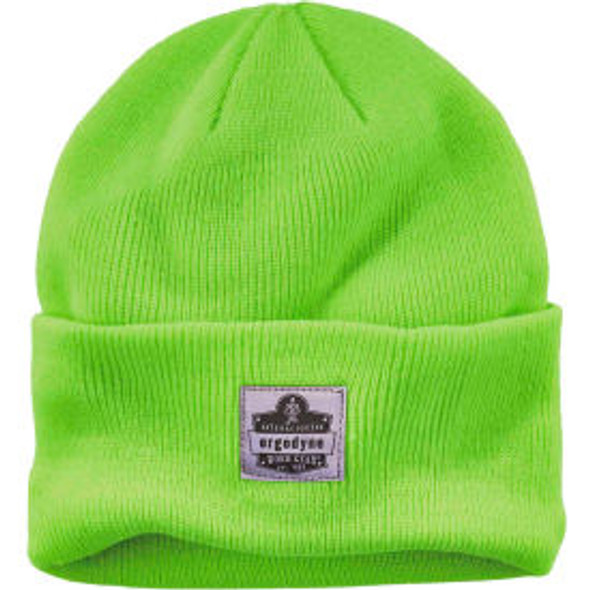 Ergodyne N-Ferno 6806 Rib Knit Beanie Hat Cuffed Lime