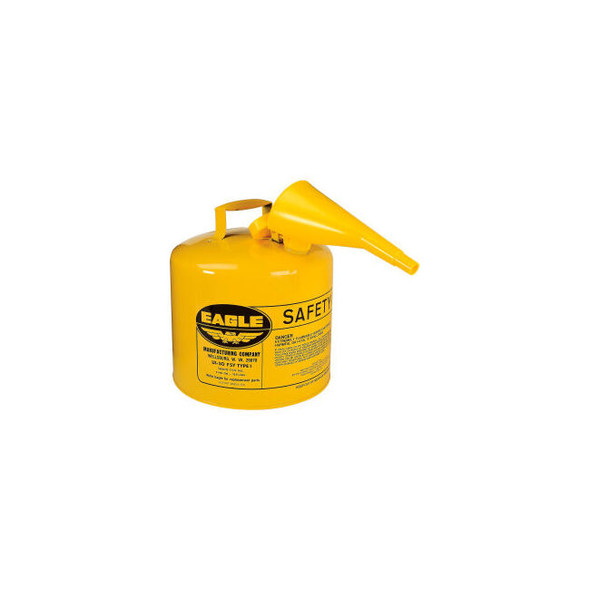 Eagle Type I Safety Can - 5 Gallon with Funnel - Yellow