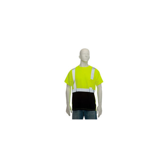 OccuNomix Class 2 Classic Black Bottom T-Shirt with Pocket Yellow S LUX-SSETPBK-