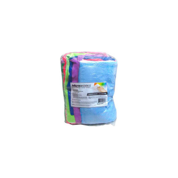 Microworks Microfiber Towels Assorted 2lb. Bulk Bag - 2503-AC-BG