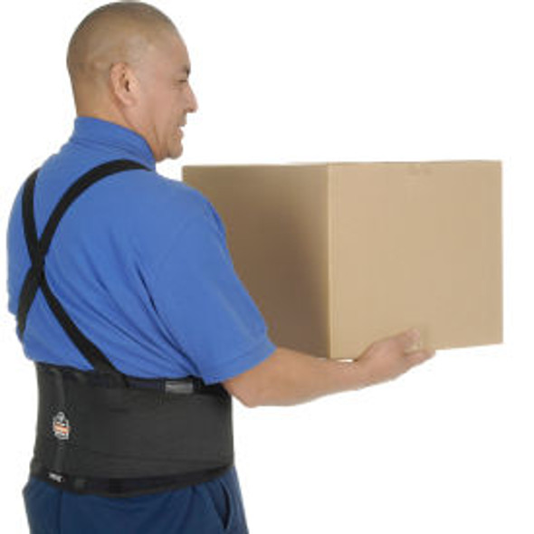 Ergodyne ProFlex 100 Economy Back Support W/Rubber Track Webbing Medium Black