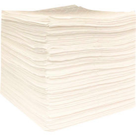 Global Industrial Oil Only Sorbent Pads Lightweight 15""W x 18""L White 200/Pack