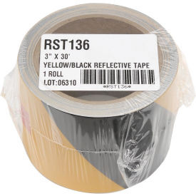INCOM Safety Tape Reflective Striped Yellow/Black 3""W x 30'L 1 Roll