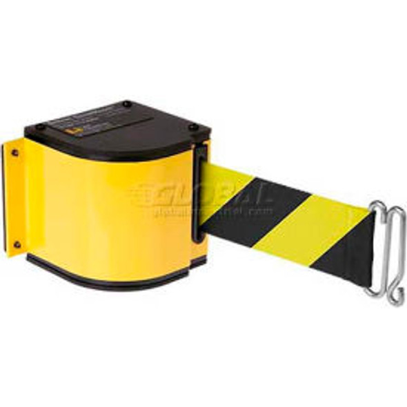 Lavi Industries Warehouse Retractable Belt Barrier Adj. Mount Yellow Case W/18'