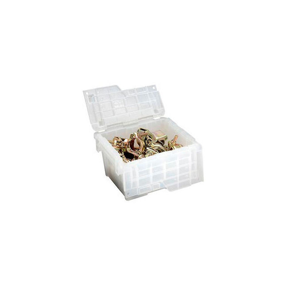ORBIS Flipak Attached Lid Container 11-13/16""L x 9-13/16""W x 7-11/16""H Clear