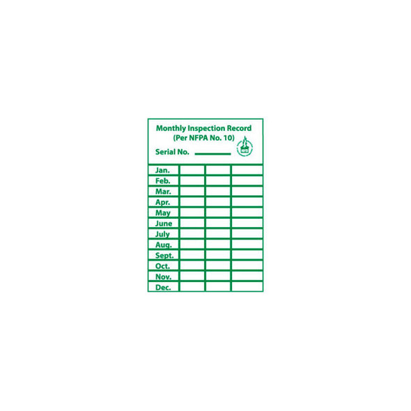 Monthly Inspection Record Label