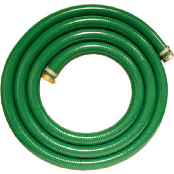 Apache 98128040 2"" x 20' Green PVC Water Suction Hose Assembly w/M x F Aluminum