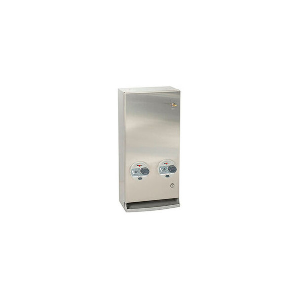Bobrick ClassicSeries 25 Cent Surface Mount Sanitary Vendor Sq. Edge - B-2706 25