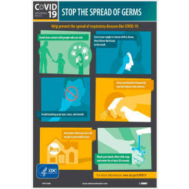 Stop The Spread Of Germs Poster English 12"" X 18"" Vinyl