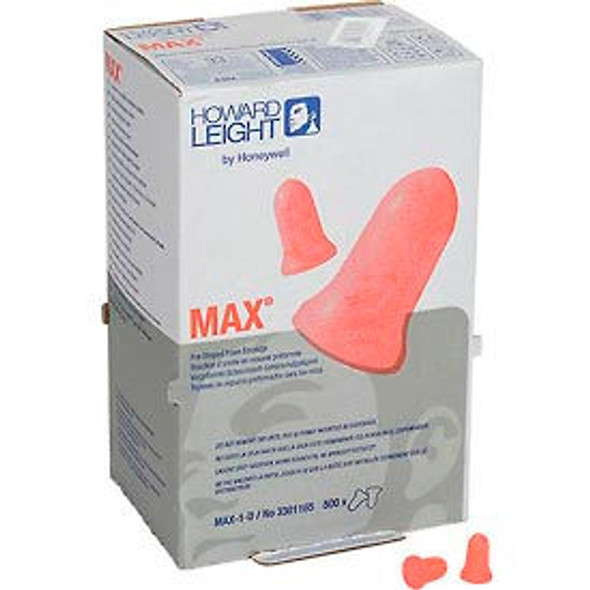 Howard Leight MXM-1-D MAXIMUM Ear Plugs Disposable NRR 33 Uncorded 500 Pairs/Box