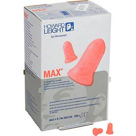 Howard Leight MXM-1-D MAXIMUM Ear Plugs Disposable NRR 33 Uncorded 500 Pairs/Box