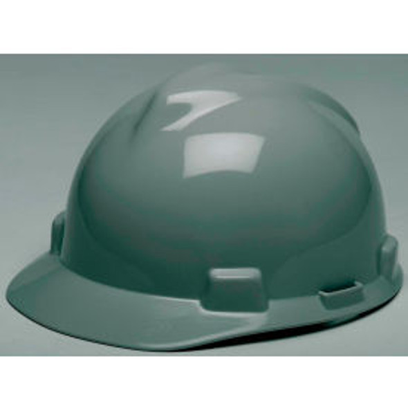 MSA V-Gard Hard Hats Front Brim Fas-Trac Suspension Navy Gray 475364