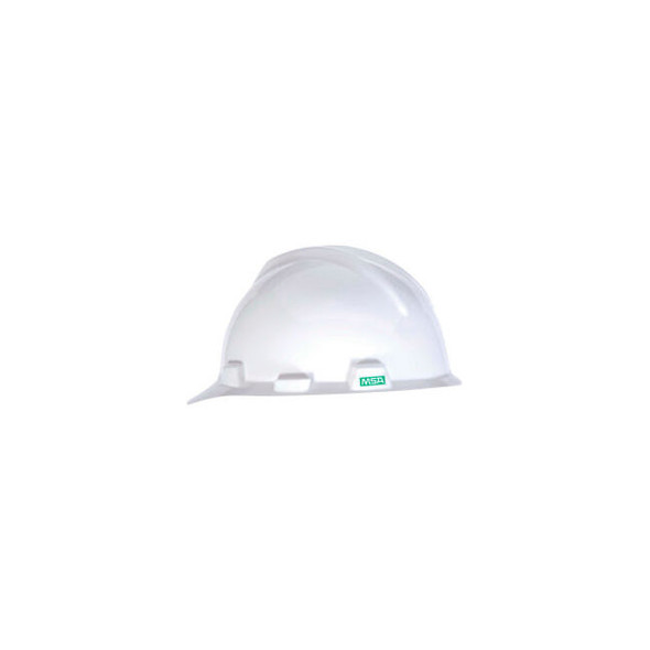 MSA V-Gard Hard Hats Front Brim 1-Touch Suspension White 10057441