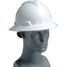 MSA V-Gard Hard Hats Full Brim Fas-Trac Suspension White 475369