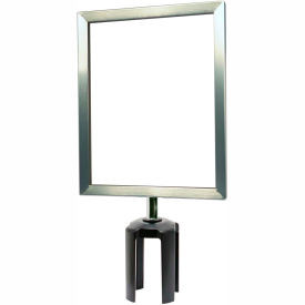 Tensabarrier Steel Sign Frame 8-1/2""Wx11""H Satin Chrome