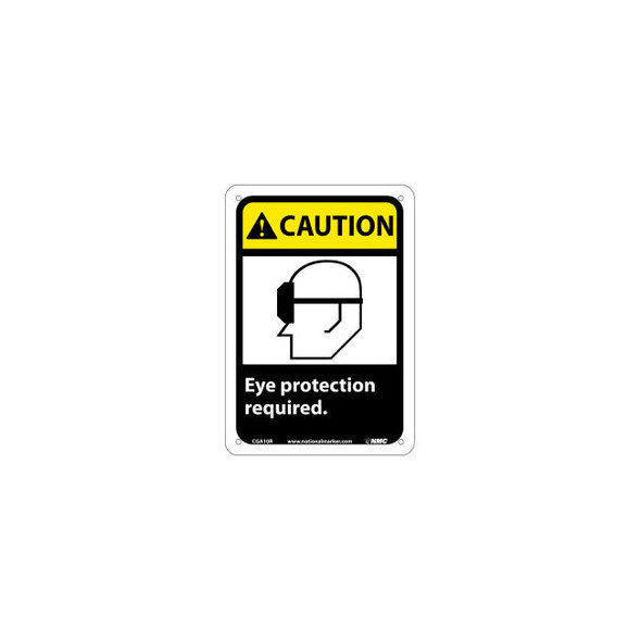Graphic Signs - Caution Eye Protection Required - Plastic 7""W X 10""H