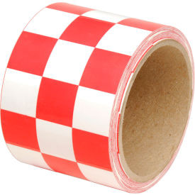 INCOM Checkerboard Hazard Tape - Red/White 3""W x 54'L 1 Roll