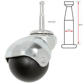 Ball Series Chair Caster with Plastic Wheel - Stem Type D