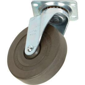 Medium Duty Swivel Plate Caster 5"" Hard Rubber Wheel 290 Lb. Capacity