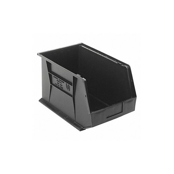 Hang & Stack Storage Bin, Polypropylene, Black, 10 in H, 11 in W, 18 in L