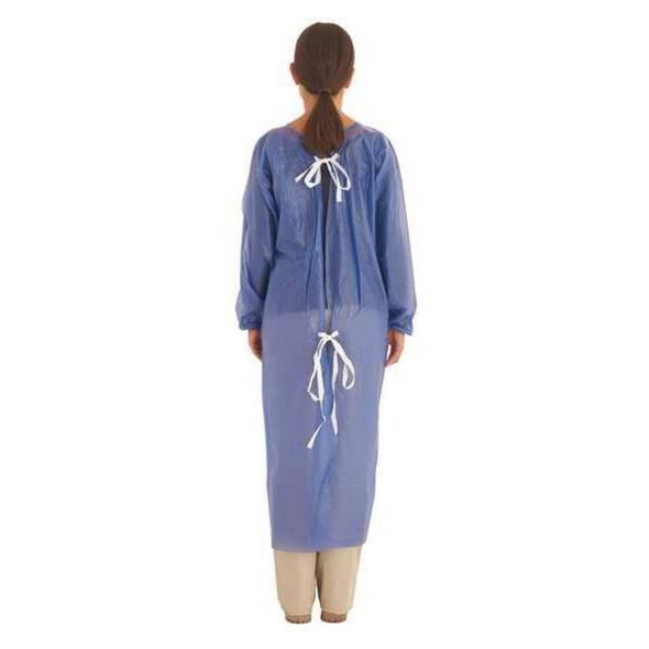 Ansell Apron, Vinyl, Blue, 54 in, L 56-903