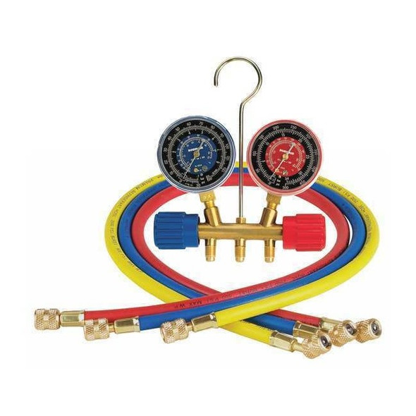 Robinair Manifold Gauge Set,3 ft Hose,2 Valves 40153