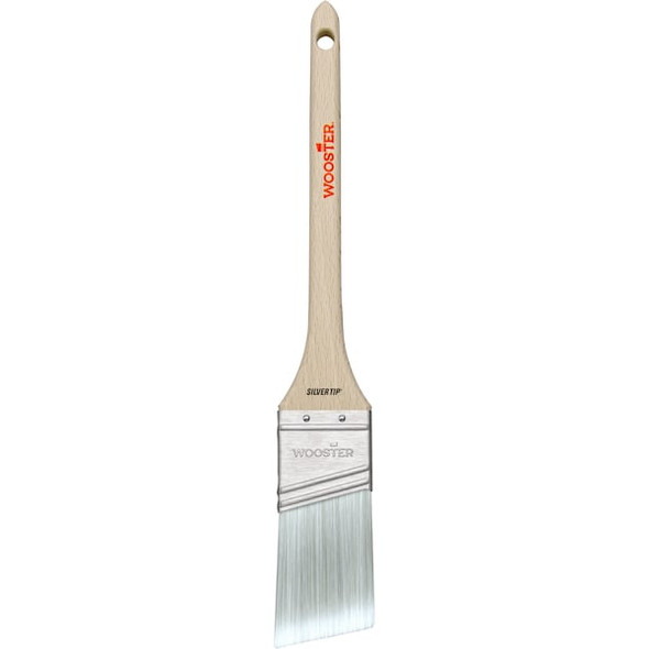 Wooster 1-1/2" Angle Sash Soft, Silver CT Polyester Bristle, Paint Brush, Wood Handle 5224-1 1/2