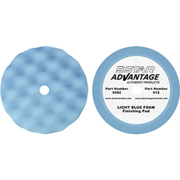 LIGHT BLUE Foam Waffle Polishing Pad ULTRA-FINE (2 PACK 8" diameter, 1.25 depth) 5082