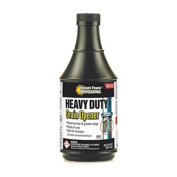 Drain Opener, Heavy Duty, 20 oz, Bottle, Liquid, Unscented