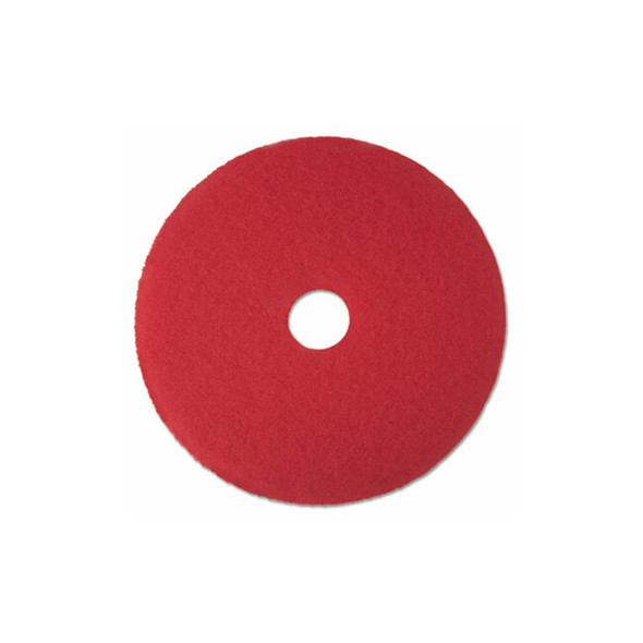 3M™ Low-Speed Buffer Floor Pads 5100, 12" Diameter, Red, 5/carton 5100-12