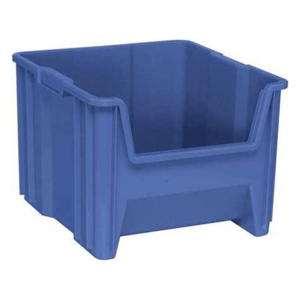 Storage Bin, Polyethylene, Blue, 12 1/2 in H, 16 1/2 in W, 17 1/2 in L
