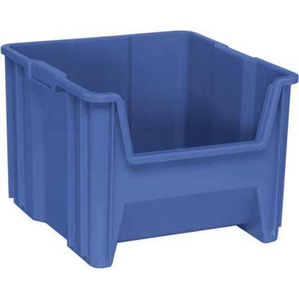 Storage Bin, Polyethylene, Blue, 12 1/2 in H, 16 1/2 in W, 17 1/2 in L