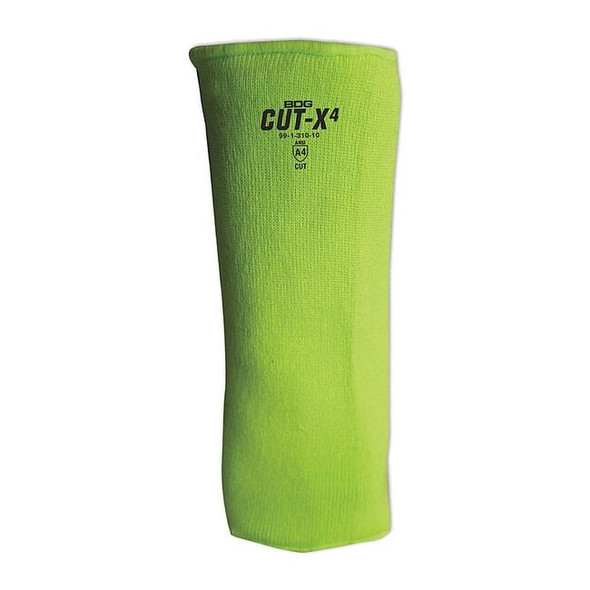 Bdg HiViz Green Cut Resistant Sleeve, Size 14" 99-1-310-14