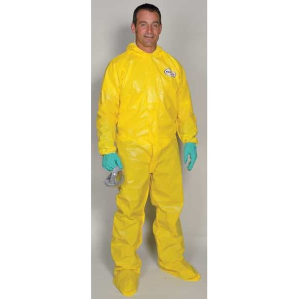 Kleenguard ChemSpry Protect Covall Hood Boot ZipFrnt ElasWrist 3X YEL 00686