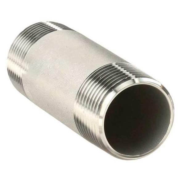 1/2" MNPT x 12" TBE Stainless Steel Pipe Nipple Sch 40