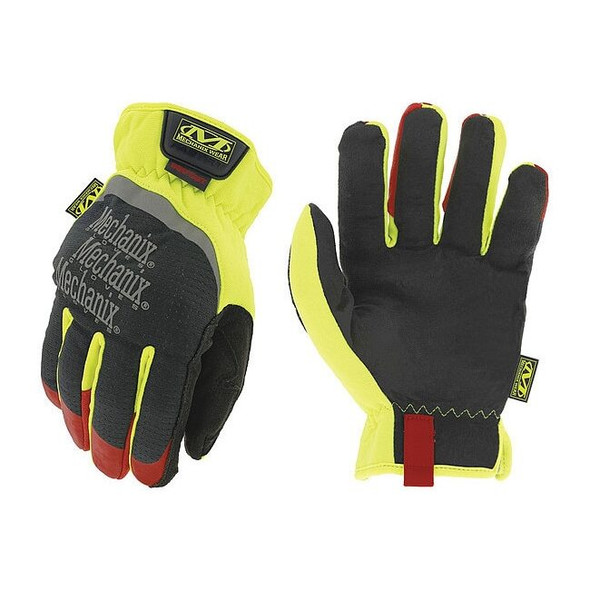 Hi-Viz FastFit(R) D4-360 Hi-Vis Cut Resistant Gloves, Synthetic Leather Palm, 12