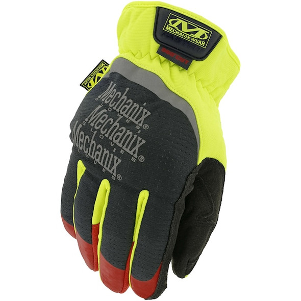 Hi-Viz FastFit(R) D4-360 Hi-Vis Cut Resistant Gloves, Synthetic Leather Palm, 12