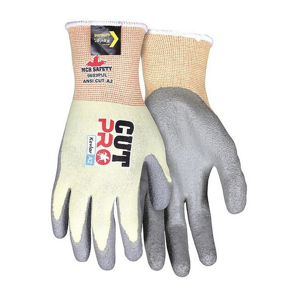 Cut-Resistant Gloves, Cut Level A2 ,Dipped ,Polyurethane ,Smooth ,L 12 PK