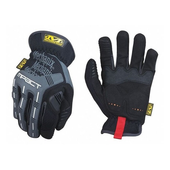 M-Pact(R) Mechanics Impact Gloves, Armortex(R) Palm, TrekDry Back, 8, Black/Gray