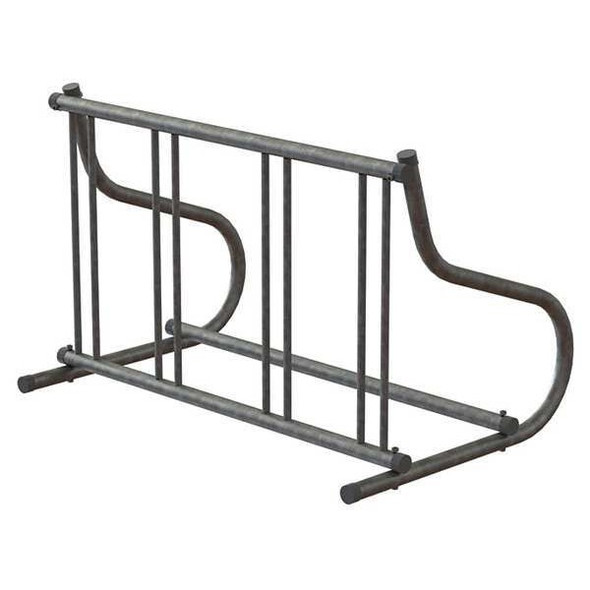 Madrax Bike Rack,1-Sided,4-Bike,48 in.,Silver QS-GR114-G