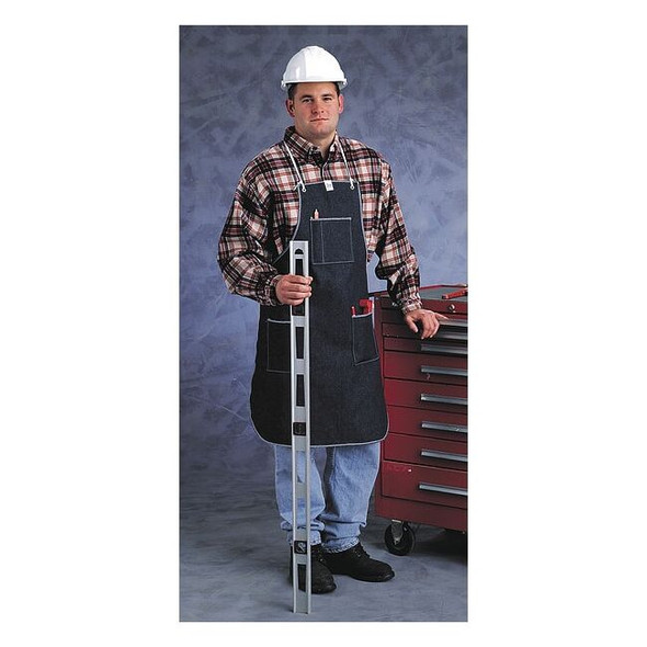 Ansell Bib Apron, Denim, Blue, 36 in, Universal 57-003