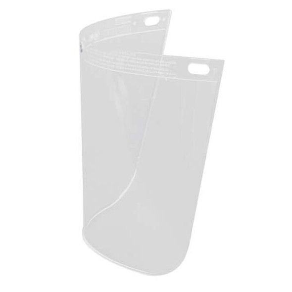 Faceshield Window, Clear Visor, 8 in Height, Uncoated Lens, clear